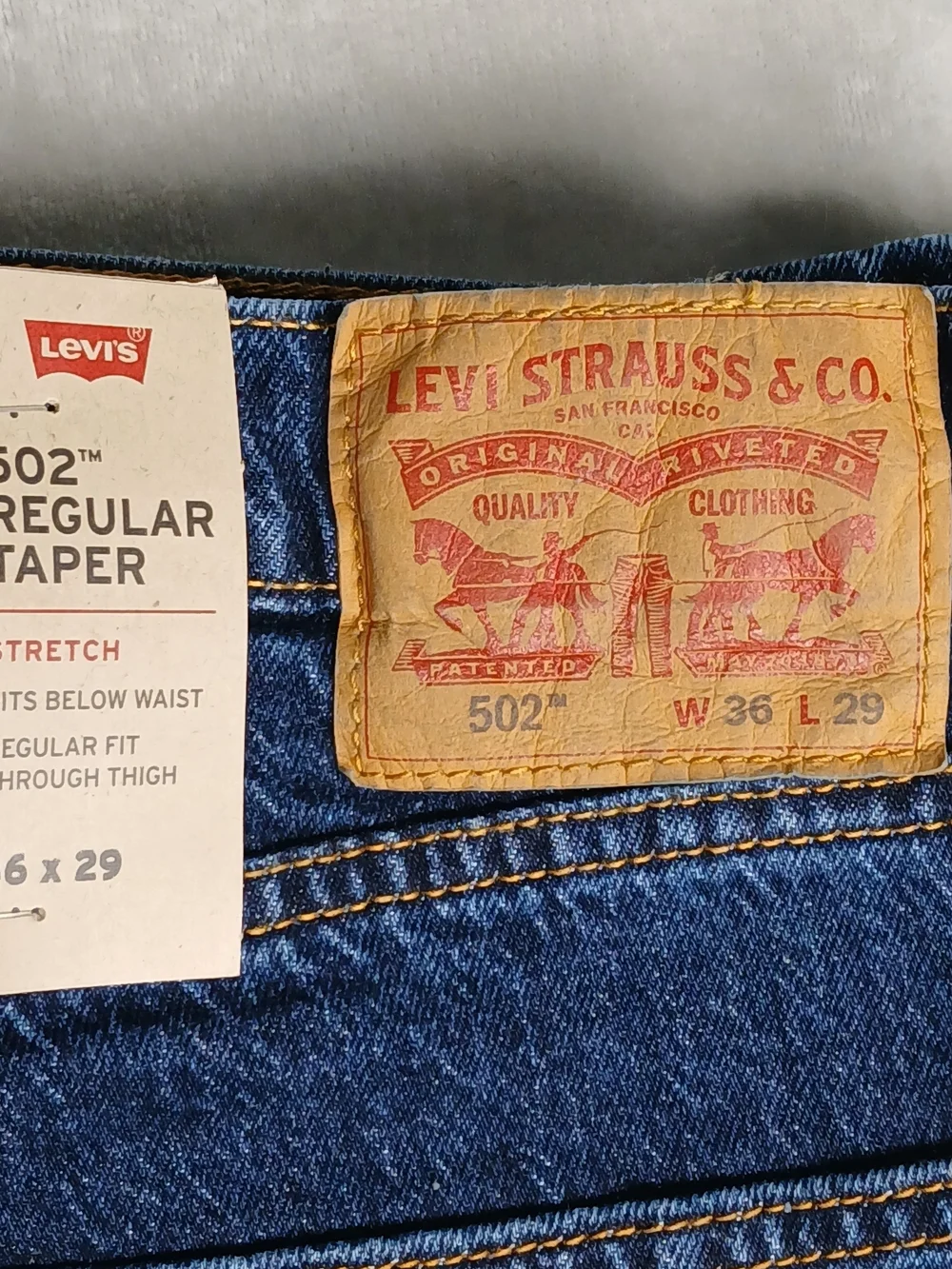 Levi's 502 Regular Taper Jeans 36x29 Men's Dark Wash NWT New